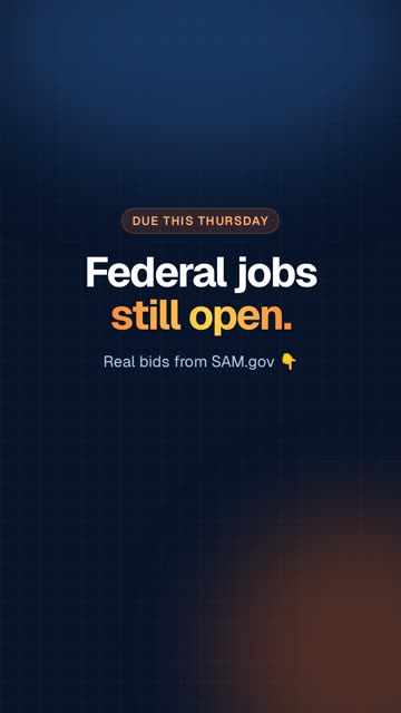 TheBidBroker reel: federal jobs still open