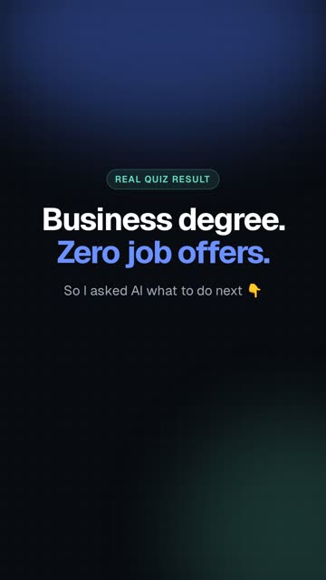 Pursivon reel: business degree, zero job offers